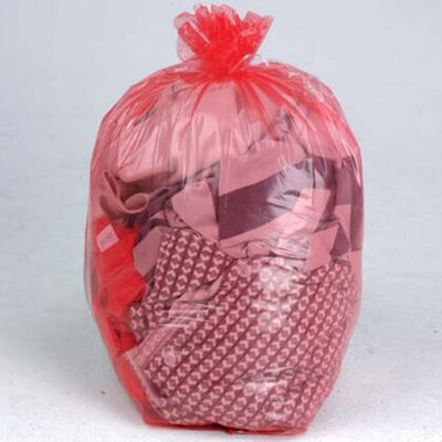 Tıbbi / Hastane İçin Kırmızı Tek Kullanımlık Plastik Suda Çözünür Çamaşır Torbaları